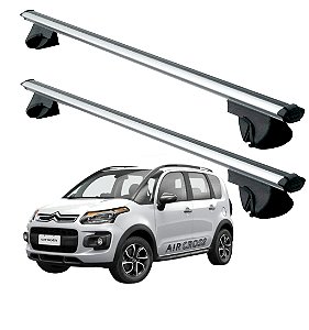 RACK P/ LONGARINAS ALPHA ALUMÍNIO 03 (1,26M) CITROEN AIRCROSS 2010 2011 2012 2013 2014 2015 - CINZA