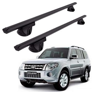RACK P/ LONGARINAS ALPHA ALUMÍNIO 03 (1,26M) MITSUBISHI PAJERO FULL 2006 2007 2008 2009 2010 2011 2012 2013 2014 2015 2016 2017 2018 2019 - PRETO