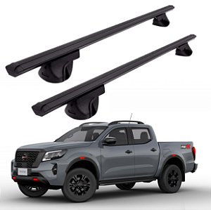RACK P/ LONGARINAS ALPHA ALUMÍNIO 03 (1,26M) NISSAN FRONTIER 2017 2018 2019 2020 2021 2022 2023 - PRETO