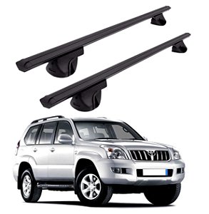 RACK P/ LONGARINAS ALPHA ALUMÍNIO 03 (1,26M) TOYOTA LAND CRUISER PRADO 2003 2004 2005 2006 2007 2008 2009 - PRETO