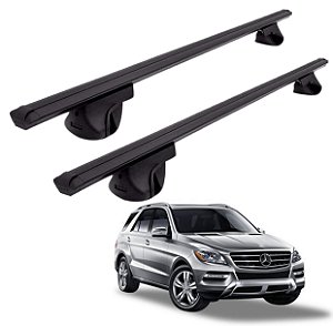 RACK P/ LONGARINAS ALPHA ALUMÍNIO 03 (1,26M) MERCEDES BENZ ML 230 1998 1999 2000 2001 2002 2003 2004 - PRETO