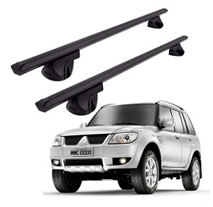 RACK P/ LONGARINAS ALPHA ALUMÍNIO 03 (1,26M) MITSUBISHI PAJERO TR4 2006 2007 2008 20009 2010 2011 2012 2013 2014 2015 - PRETO