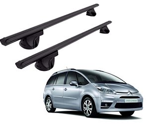 RACK P/ LONGARINAS ALPHA ALUMÍNIO 03 (1,26M) CITROEN C4 GRAND PICASSO 2007 2008 2009 2010 2011 2012 2013 2014 - PRETO