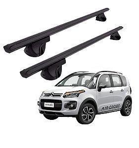 RACK P/ LONGARINAS ALPHA ALUMÍNIO 03 (1,26M) CITROEN AIRCROSS 2010 2011 2012 2013 2014 2015 - PRETO