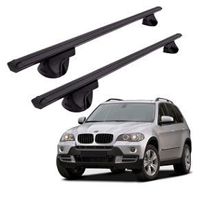 RACK P/ LONGARINAS ALPHA ALUMÍNIO 03 (1,26M) BMW X5 2000 2001 2002 2003 2004 2005 2006 2007 2008 2009 - PRETO
