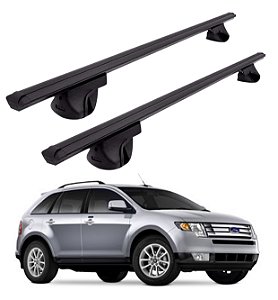 RACK P/ LONGARINAS ALPHA ALUMÍNIO 03 (1,26M) FORD EDGE 2009 2010 2011 2012 2013 2014 - PRETO