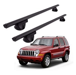 RACK P/ LONGARINAS ALPHA ALUMÍNIO 04 (1,36M) JEEP CHEROKEE SPORT 2002 2003 2004 2005 2006 2007 - PRETO
