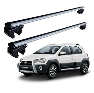 RACK P/ LONGARINAS SIGMA ALUMÍNIO 01 (1,06M) TOYOTA ETIOS CROSS 2013 2014 2015 2016 2017 2018 2019 - CINZA