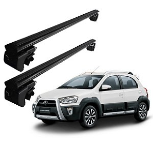 RACK P/ LONGARINAS SIGMA ALUMÍNIO 01 (1,06M) TOYOTA ETIOS CROSS 2013 2014 2015 2016 2017 2018 2019 - PRETO