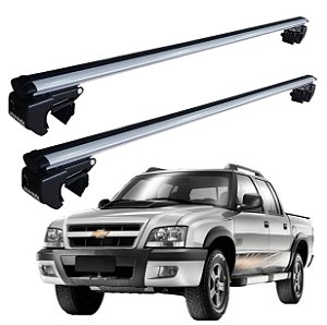 RACK P/ LONGARINAS SIGMA ALUMÍNIO 02 (1,16M) GM S10 CABINE DUPLA 1991 1992 1993 1994 1995 1996 1997 1998 1999 2000 2001 2002 2003 2004 2005 2006 2007 2008 2009 2010 2011 - CINZA