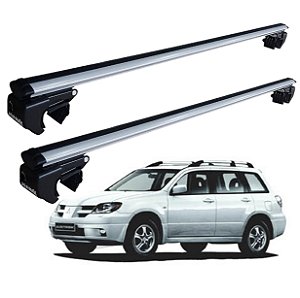 RACK P/ LONGARINAS SIGMA ALUMÍNIO 02 (1,16M) MITSUBISHI AIRTREK 2003 2004 2005 2006 2007 2008 - CINZA