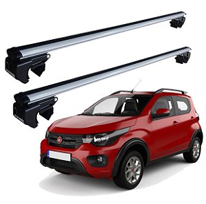 RACK P/ LONGARINAS SIGMA ALUMÍNIO 02 (1,16M) FIAT MOBI WAY 2017 2018 2019 - CINZA