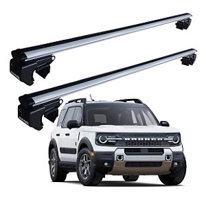 RACK P/ LONGARINAS SIGMA ALUMÍNIO 02 (1,16M) FORD BRONCO 2021 2022 2023 2024 2025 - CINZA