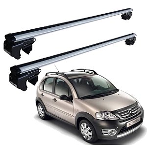 RACK P/ LONGARINAS SIGMA ALUMÍNIO 02 (1,16M) CITROEN C3 XTR 2007 2008 2009 2010 2011 2012 - CINZA