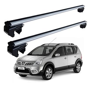 RACK P/ LONGARINAS SIGMA ALUMÍNIO 02 (1,16M) NISSAN LIVINA X-GEAR 2009 2010 2011 2012 2013 2014 - CINZA