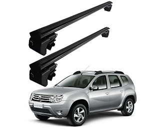 RACK P/ LONGARINAS SIGMA ALUMÍNIO 02 (1,16M) RENAULT DUSTER 2011 2012 2013 2014 2015 - PRETO
