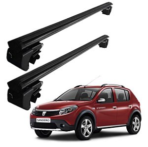 RACK P/ LONGARINAS SIGMA ALUMÍNIO 02 (1,16M) RENAULT SANDERO STEPWAY 2008 2009 2010 2011 2012 2013 2014 2015 2016 2017 2018 2019 2020 2021 2022 2023 2024 2025 - PRETO