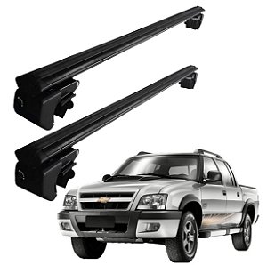 RACK P/ LONGARINAS SIGMA ALUMÍNIO 02 (1,16M) GM S10 CABINE DUPLA 1991 1992 1993 1994 1995 1996 1997 1998 1999 2000 2001 2002 2003 2004 2005 2006 2007 2008 2009 2010 2011 - PRETO