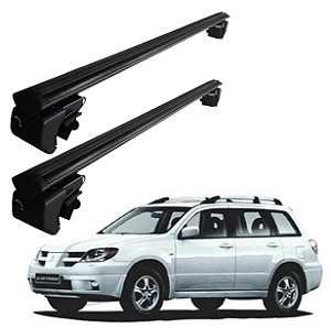 RACK P/ LONGARINAS SIGMA ALUMÍNIO 02 (1,16M) MITSUBISHI AIRTREK 2003 2004 2005 2006 2007 2008 - PRETO
