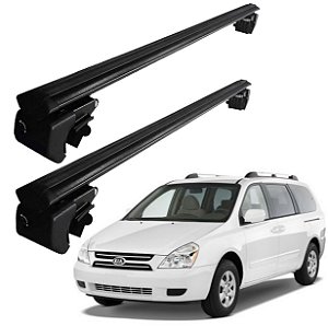 RACK P/ LONGARINAS SIGMA ALUMÍNIO 02 (1,16M) KIA CARNIVAL MPV 1998 1999 2000 2001 2002 2003 2004 2005 2006 2007 2008 2009 2010 2011 2012 2013 - PRETO