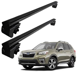 RACK P/ LONGARINAS SIGMA ALUMÍNIO 02 (1,16M) SUBARU FORESTER 2020 2021 2022 - PRETO