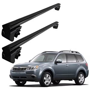 RACK P/ LONGARINAS SIGMA ALUMÍNIO 02 (1,16M) SUBARU FORESTER 2009 2010 2011 - PRETO