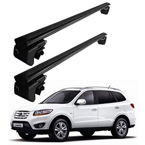 RACK P/ LONGARINAS SIGMA ALUMÍNIO 02 (1,16M) HYUNDAI SANTA FÉ 2001 2002 2003 2004 2005 2006 2007 2008 2009 2010 2011 2012 2013 - PRETO