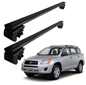 RACK P/ LONGARINAS SIGMA ALUMÍNIO 02 (1,16M) TOYOTA RAV4 2000 2001 2002 2003 2004 2005 2006 2007 2008 2009 2010 2011 2012 2013 - PRETO