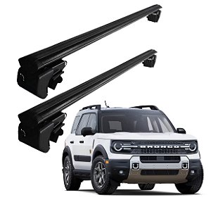 RACK P/ LONGARINAS SIGMA ALUMÍNIO 02 (1,16M) FORD BRONCO 2021 2022 2023 2024 2025 - PRETO