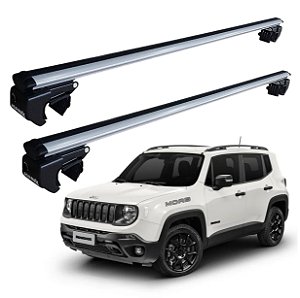 RACK P/ LONGARINAS SIGMA ALUMÍNIO 03 (1,26M) JEEP RENEGADE 2015 2016 2017 2018 2019 2020 2021 2022 2023 2024 2025 - CINZA