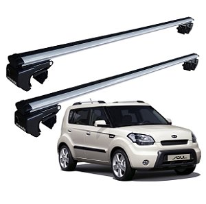 RACK P/ LONGARINAS SIGMA ALUMÍNIO 03 (1,26M) KIA SOUL 2009 2010 2011 2012 2013 2014 - CINZA