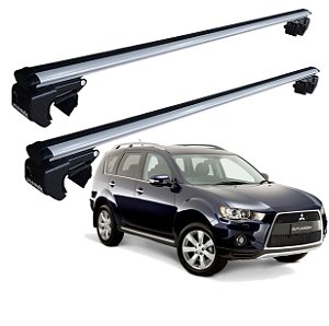 RACK P/ LONGARINAS SIGMA ALUMÍNIO 03 (1,26M) MITSUBISHI OUTLANDER 2003 2004 2005 2006 2007 2008 2009 2010 2011 2012 2013 - CINZA