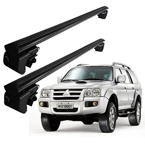 RACK P/ LONGARINAS SIGMA ALUMÍNIO 03 (1,26M) MITSUBISHI PAJERO SPORT 2006 2007 2008 2009 2010 2011 - PRETO