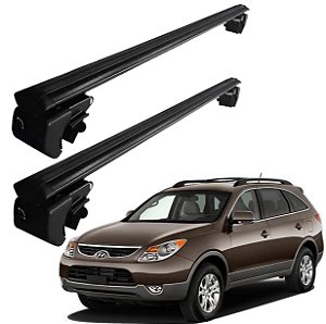 RACK P/ LONGARINAS SIGMA ALUMÍNIO 03 (1,26M) HYUNDAI VERA CRUZ 2001 2002 2003 2004 2005 2006 2007 2008 2009 2010 2011 2012 - PRETO