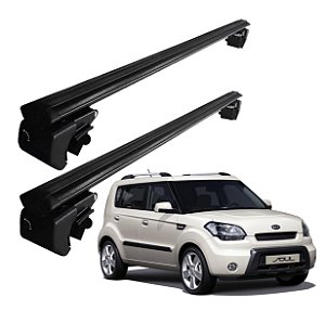 RACK P/ LONGARINAS SIGMA ALUMÍNIO 03 (1,26M) KIA SOUL 2009 2010 2011 2012 2013 2014 - PRETO