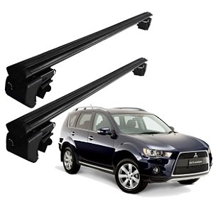 RACK P/ LONGARINAS SIGMA ALUMÍNIO 03 (1,26M) MITSUBISHI OUTLANDER 2003 2004 2005 2006 2007 2008 2009 2010 2011 2012 2013 - PRETO