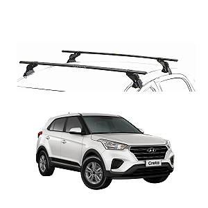 RACK EQMAX AÇO HYUNDAI CRETA 2015 2016 2017 2018 2019 2020 2021 - PRETO