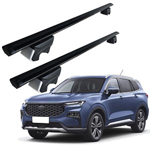 RACK P/ LONGARINAS INTEGRADAS BETA ALUMÍNIO (1,36M) FORD TERRITORY 2024 / 2025 – PRETO