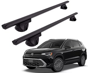 RACK P/ LONGARINAS ALPHA ALUMÍNIO 03 (1,26M) VW TAOS 2021 2022 2023 2024 2025 - PRETO