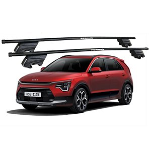 RACK P/ LONGARINAS INTEGRADAS BETA AÇO (1,30M) KIA NIRO 2022 2023 2024 2025 - PRETO