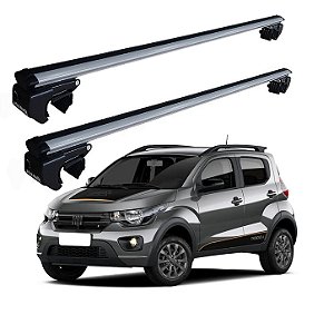 RACK P/ LONGARINAS SIGMA ALUMÍNIO 02 (1,16M) FIAT MOBI TREKKING 2021 2022 2023 2024 2025 2026 - CINZA
