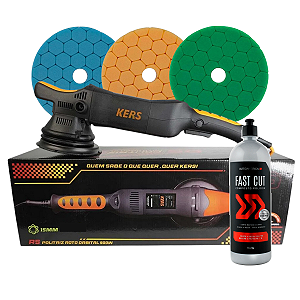 Kit Politriz Roto Orbital 220V Boinas Hyper Composto Polidor
