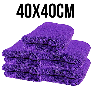 Kit 5x Toalhas de Microfibra 40x40cm Roxa Zacs