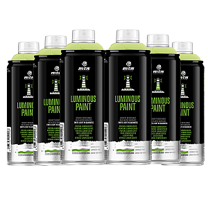 Kit 6x Tinta Spray Fotoluminescente 400ml PRO MTN