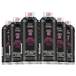 Kit 6x Tinta Spray Efeito Mármore Branco 400ml PRO MTN