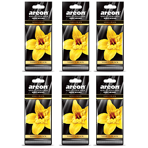 Kit 6 Unidades Aromatizante Mon Areon vanilla Black