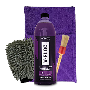 Kit Shampoo V-Floc + Acessórios de Microfibra + Pincel N30