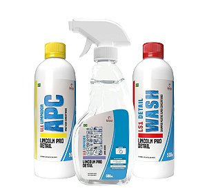 Kit Limpeza Automotiva Lincoln Apc, Shampoo e Limpa Vidros