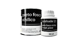 Preto Fosco Vinilico Maxi Rubber 600ml + Catalisador 300ml