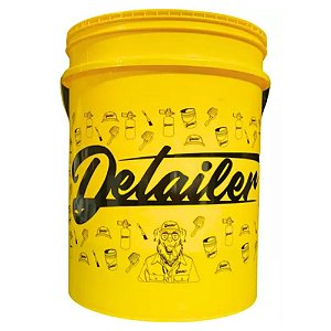 Balde 19L Amarelo Com Logo Preto Sem Separador Detailer